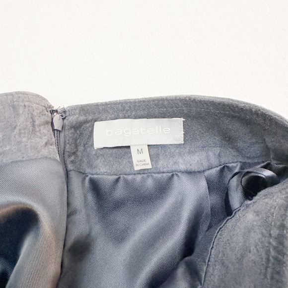 Bagatelle Charcoal/Grey Medium Suede Leather Mini Skirt SZ M - Picture 3 of 6